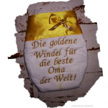 Die goldene Windel für die beste Oma der Welt